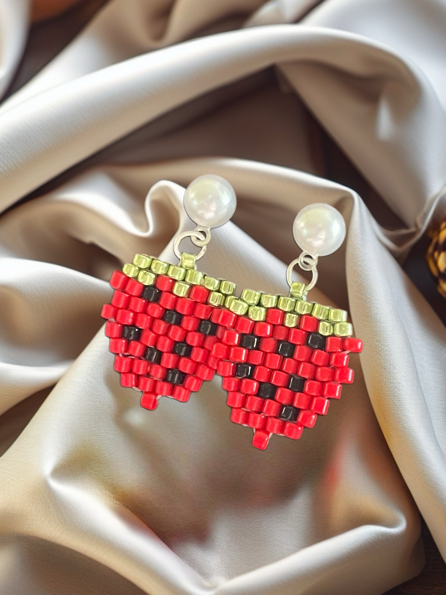 Jordbær perleøredobber