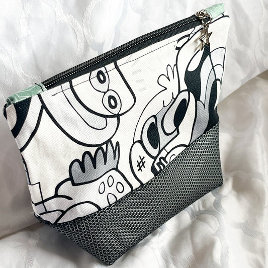 Toalettmappe Cartoon/Grå