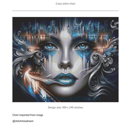 City lady in blue - Fantasy